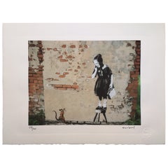 Banksy " Rat and Girl " Detail