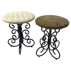 Pair of 1950s Arthur Umanoff Iron Footstools