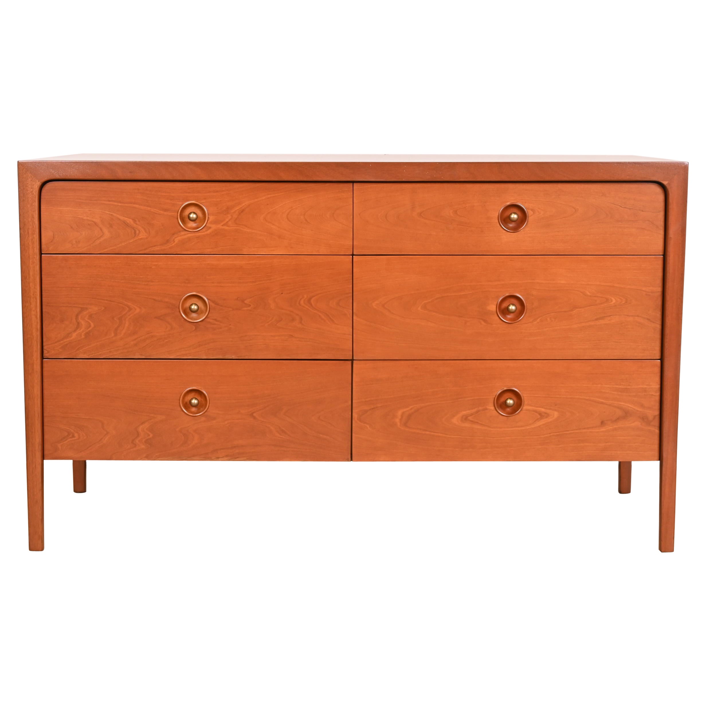 John Van Koert for Drexel Cherry Wood Double Dresser, Newly Refinished