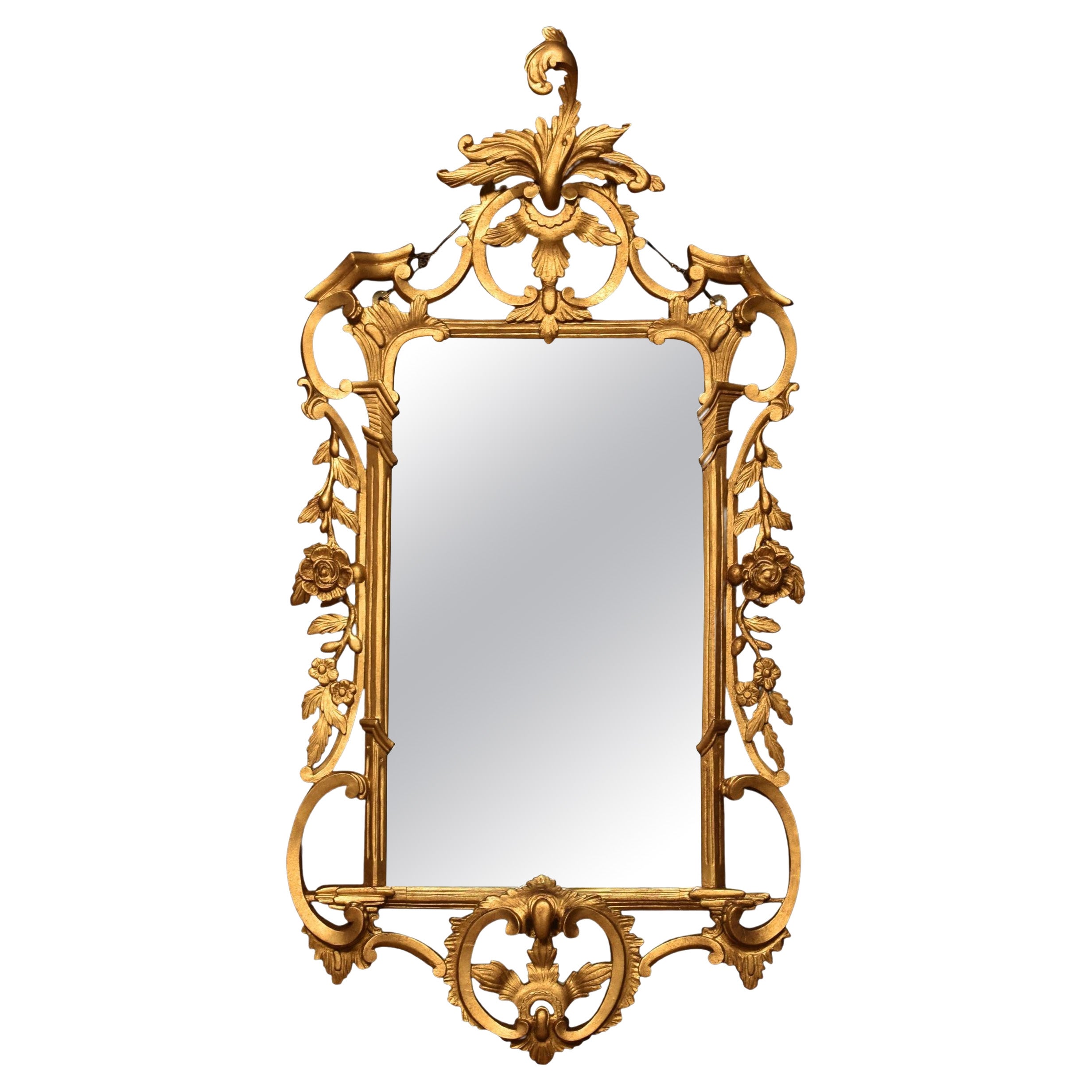 Baroque Style Giltwood Mirror For Sale