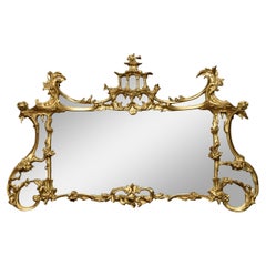 18th Century Chinese Chippendale Gilt Wood Wall Mirror