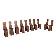 Antique Set of Ten Primitive Chairs