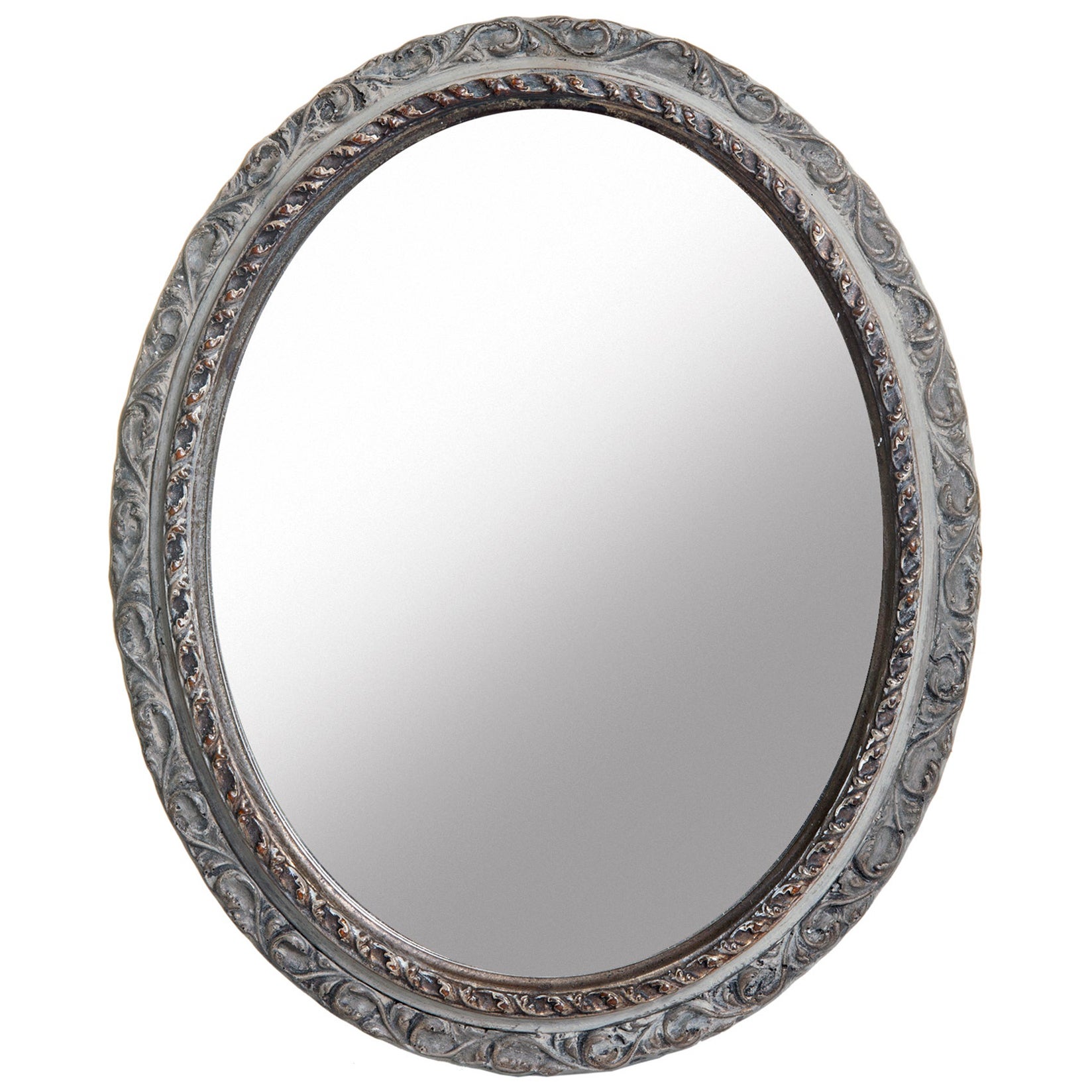 Hollywood Regency Petite Italian Oval Mirror For Sale