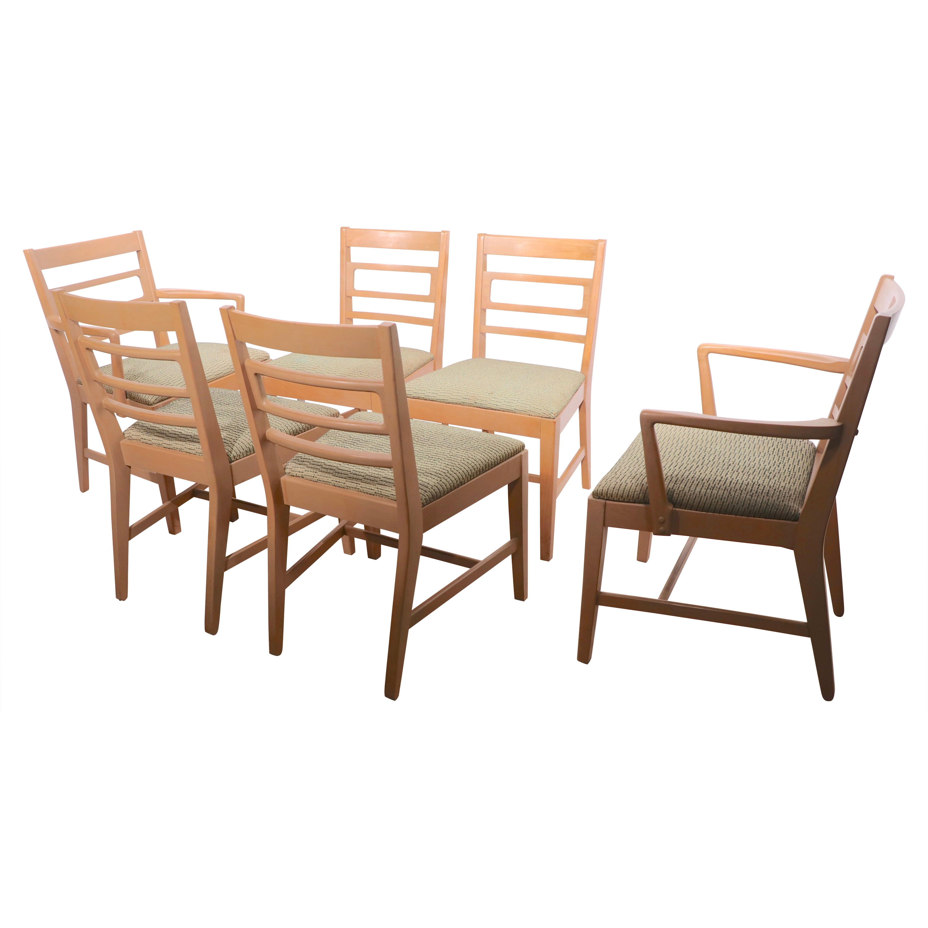 Ensemble de six chaises de salle à manger Drexel Precedent de style mi-siècle moderne par Wormley
