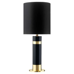 Lampe Hermès 1 en céramique émaillée noire et fabriquée à la main en or 24 carats
