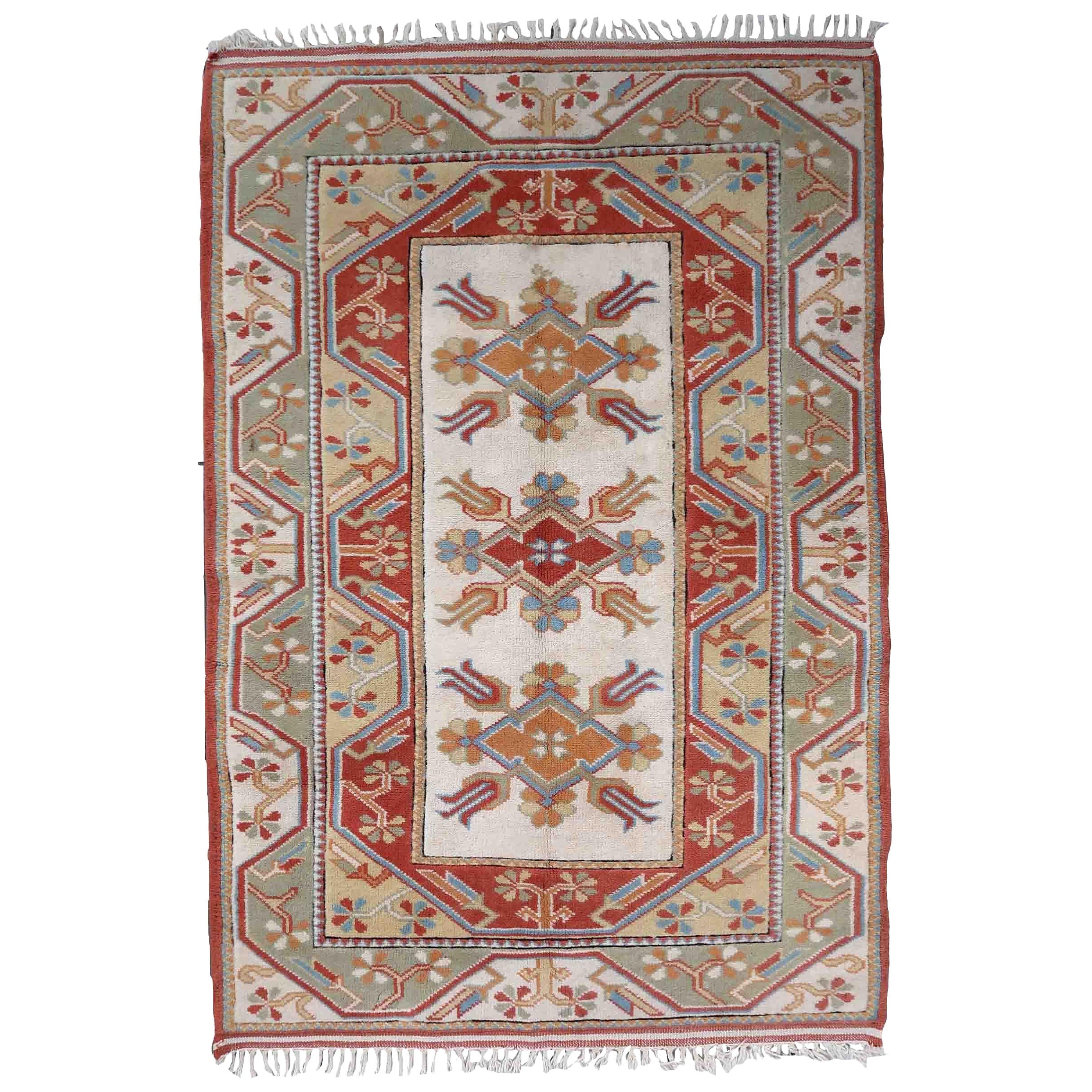 Handmade Vintage Turkish Kars Rug, 1960s, 1C911 For Sale