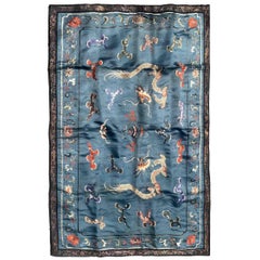 Handmade Antique Chinese Collectible Silk Textile, 1870s, 1B940