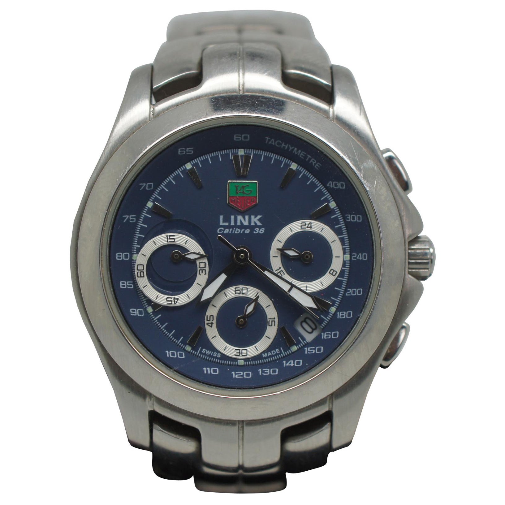 TAG Heuer Link Calibre 36 Chronograph Men's Quartz Wristwatch Yoshi Kawaguchi For Sale