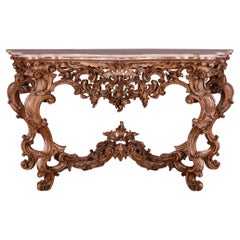 Italian Carved Giltwood Console Table