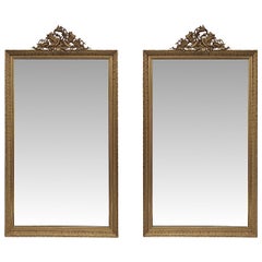 Very Rare and Fine Pair of 19th Century Overmantle or Leaner Mirrors