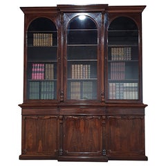 Very Fine 19th Century Three Door Breakfront Bookcase