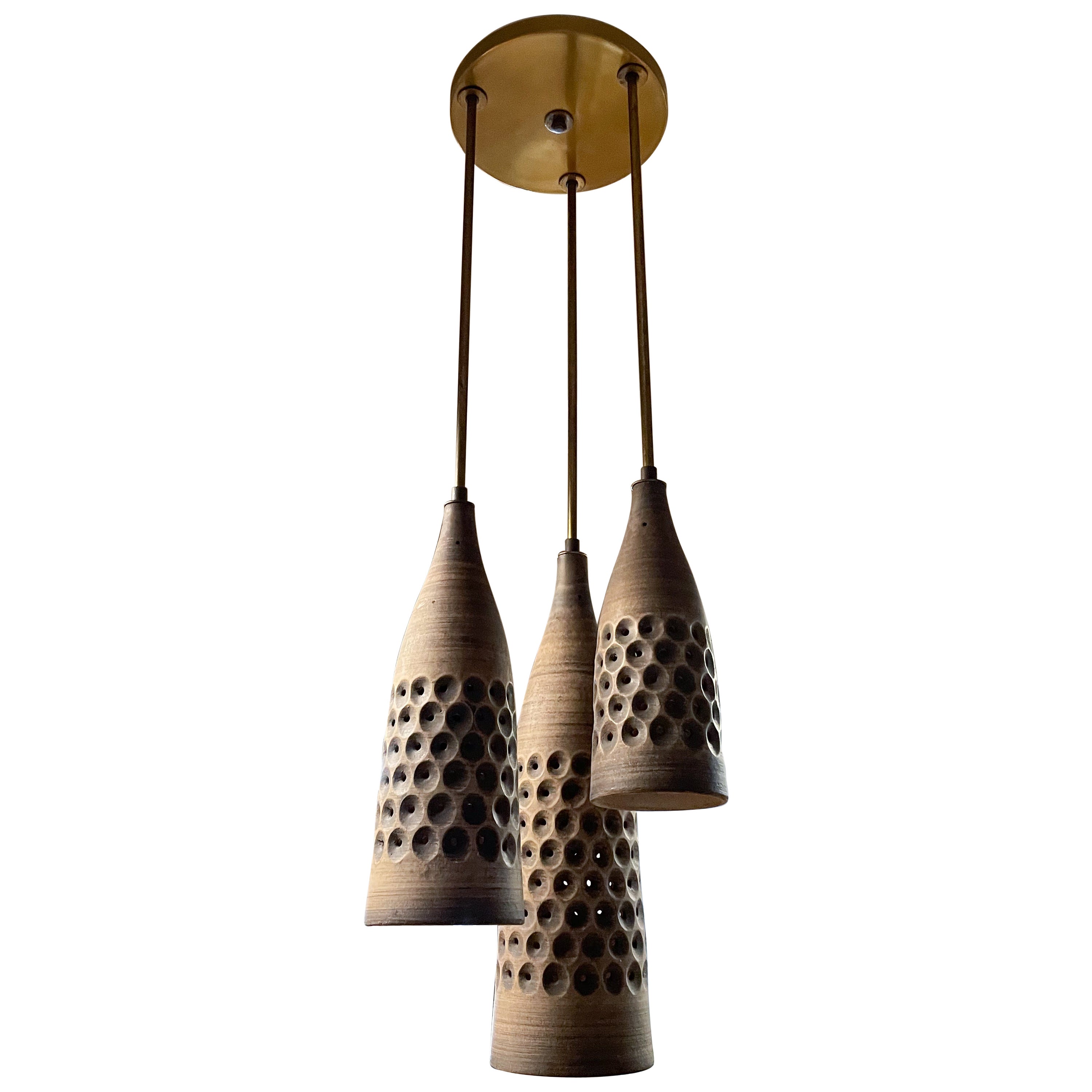 Lee Rosen Ceramic Spiral Pendant Fixture for Design Technics