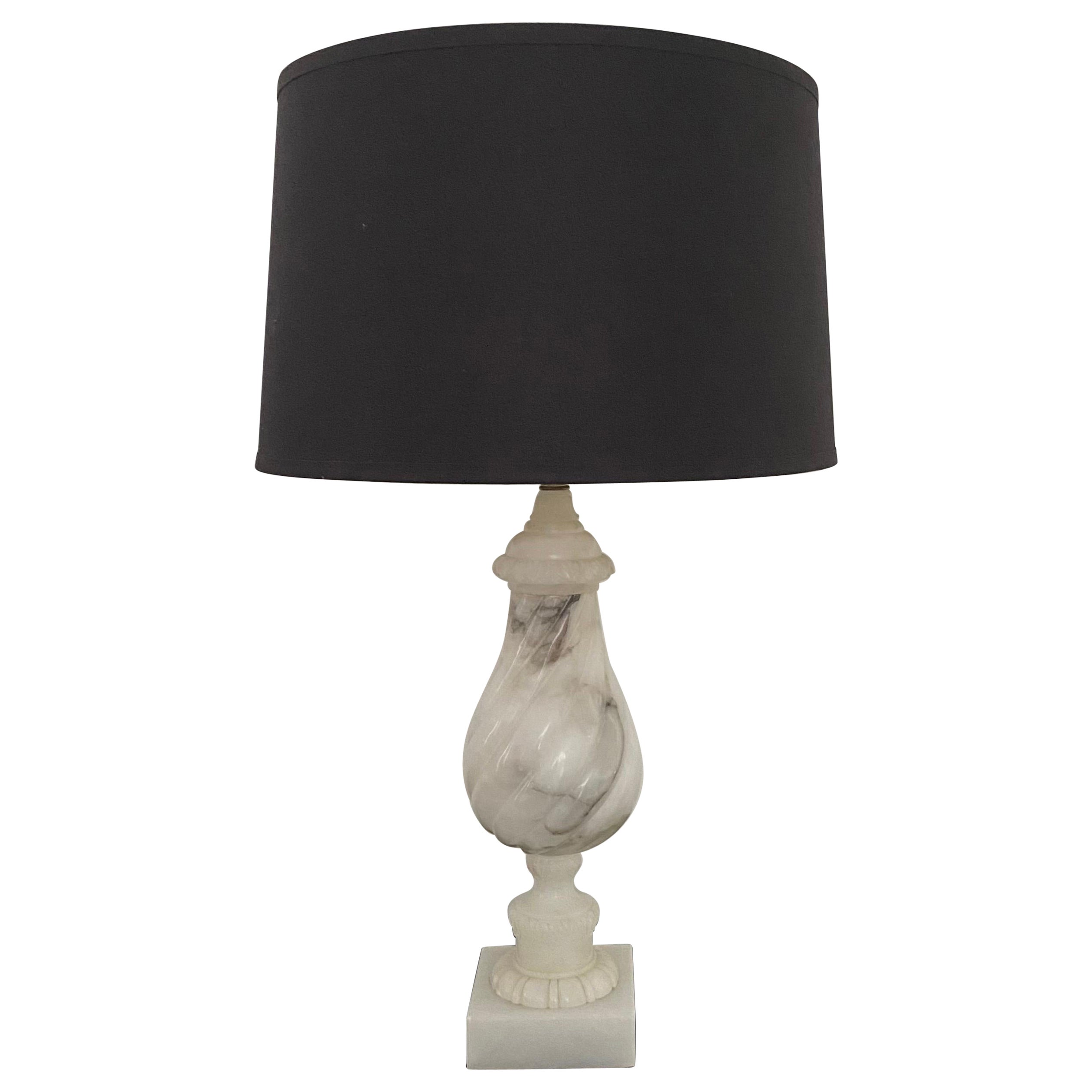 Marble Carved Twisted Balustrade Table Lamp