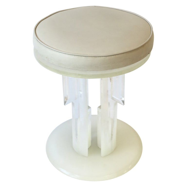 Lucite Swivel Stool or Vanity Seat For Sale at 1stDibs