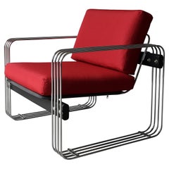 Silla de salón cromada de Heinz Meier
