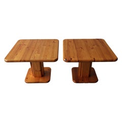 Pair of Rustic Pine Craftsman Side Tables