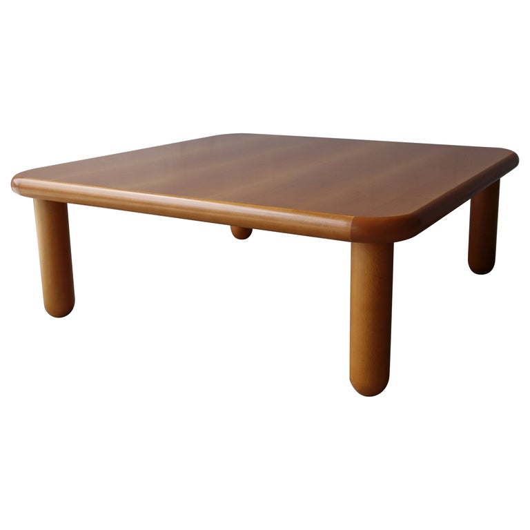 Post Modern Low Profile Square Coffee Table For Sale at 1stDibs