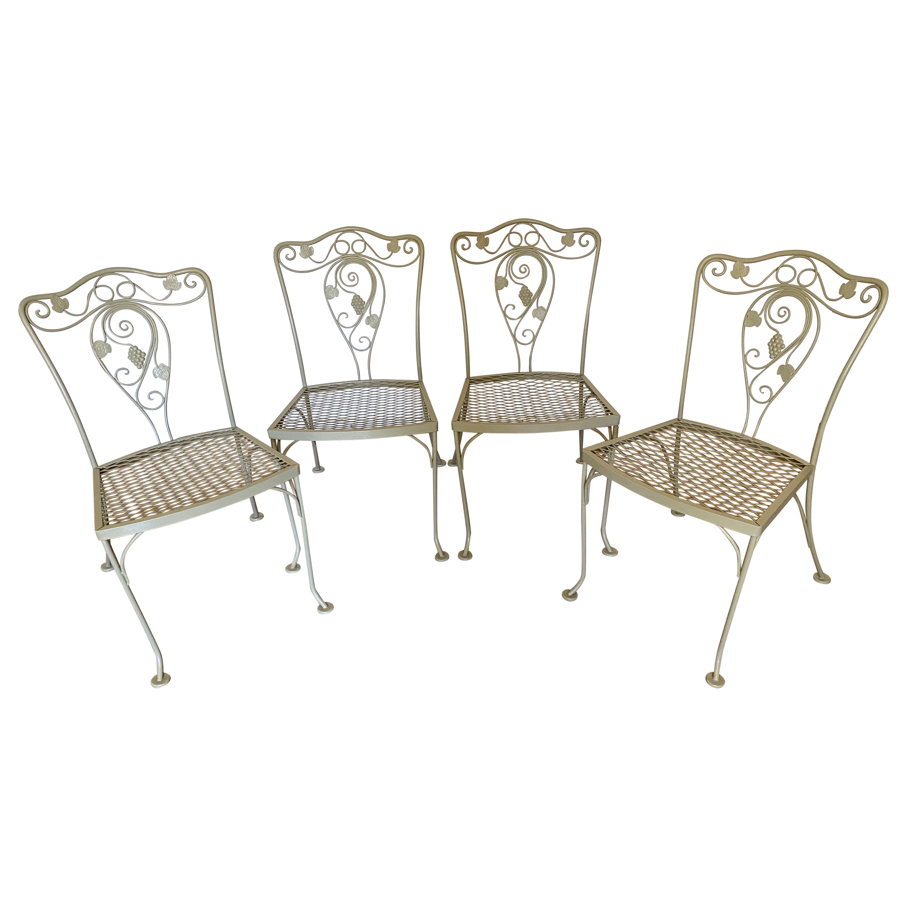 Set of 8 Curule Iron Indoor/Outdoor Dining Chairs at 1stDibs