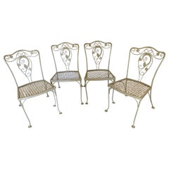 Set of 4 Salterini Style Indoor Outdoor Garden Patio Dining Chairs