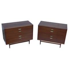 Mid-Century Modern 4 Drawer Walnut Dressers by Drexel Parallel Collection