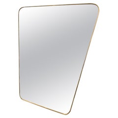Midcentury Italian Trapezoid Brass Mirror