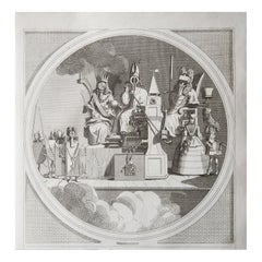 Original Antique Print After William Hogarth, "Inhabitants of The Moon", 1807