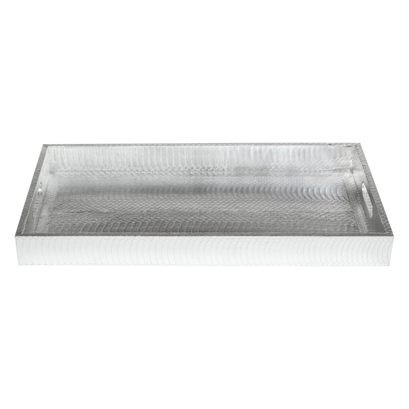 Lobel Originals Tray in Silver Python, New For Sale