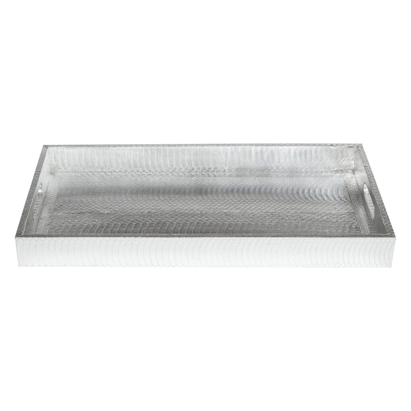 Lobel Originals Tray in Silver Python, New