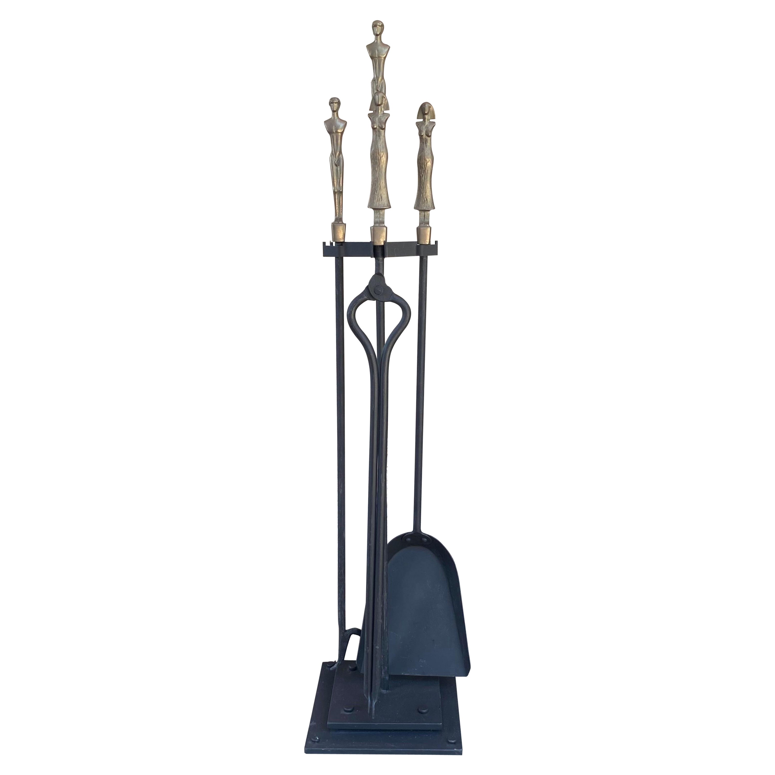 Floor Standing Set of Three Fireplace Tools after Tony Paul at 1stDibs