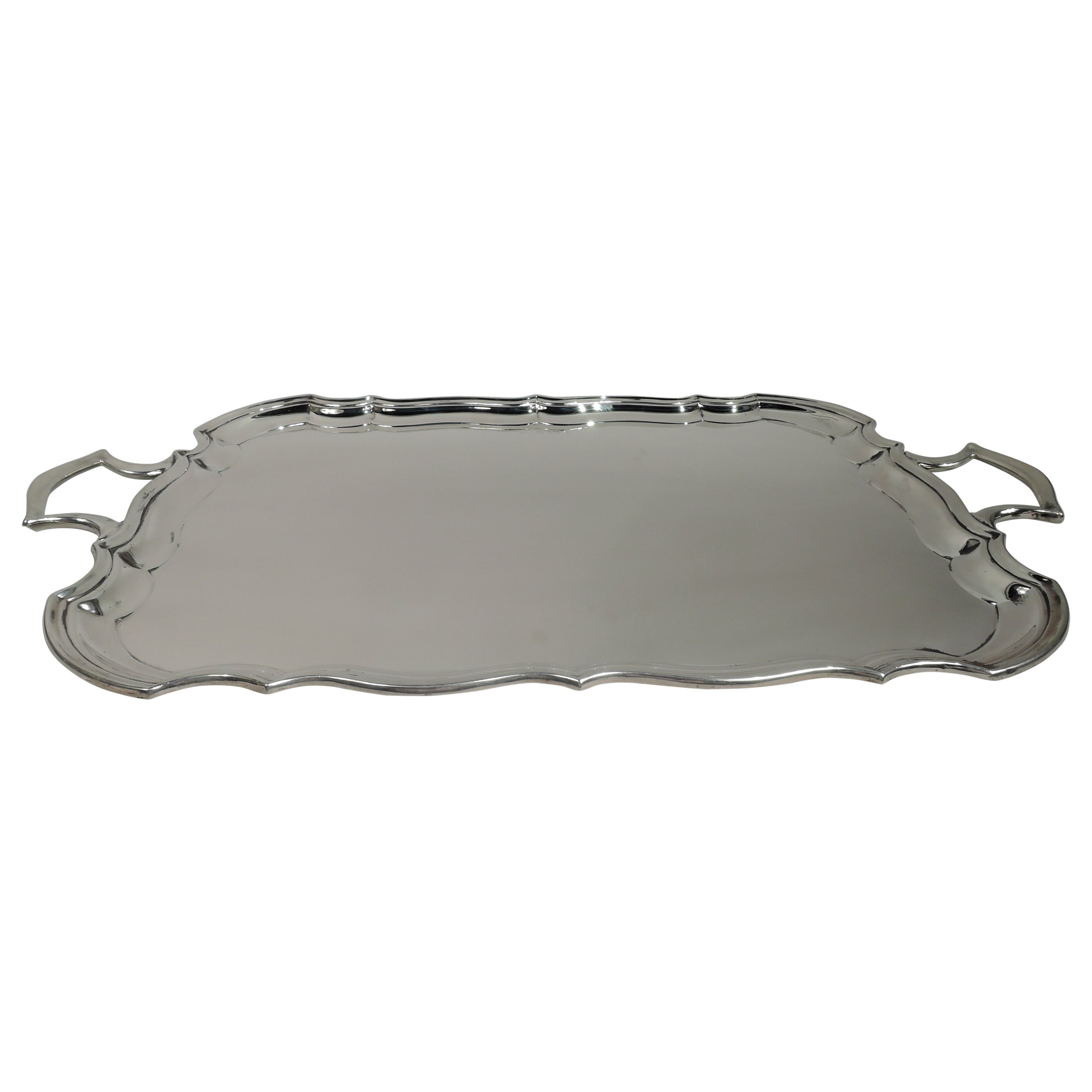 Edwardian English Sterling Silver Tea Tray at 1stDibs
