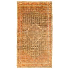 Antiker persischer Bibikabad- orientalischer Teppich in Zimmergröße, mit zentralem Medaillon