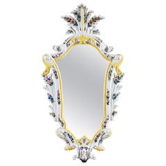 Antique 19th Century Italian Faience Mirror