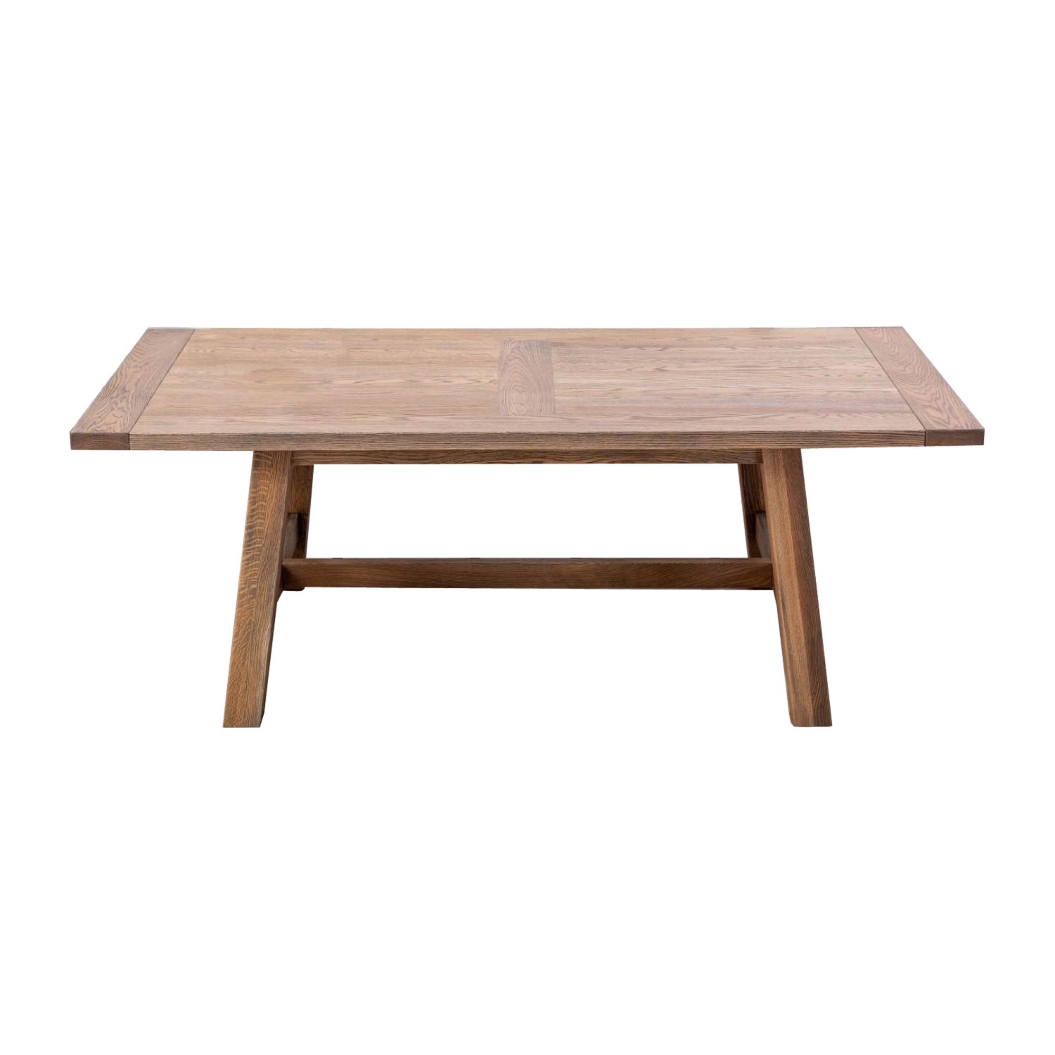 Solid Oak Rustic Farmhouse Dining Table For Sale