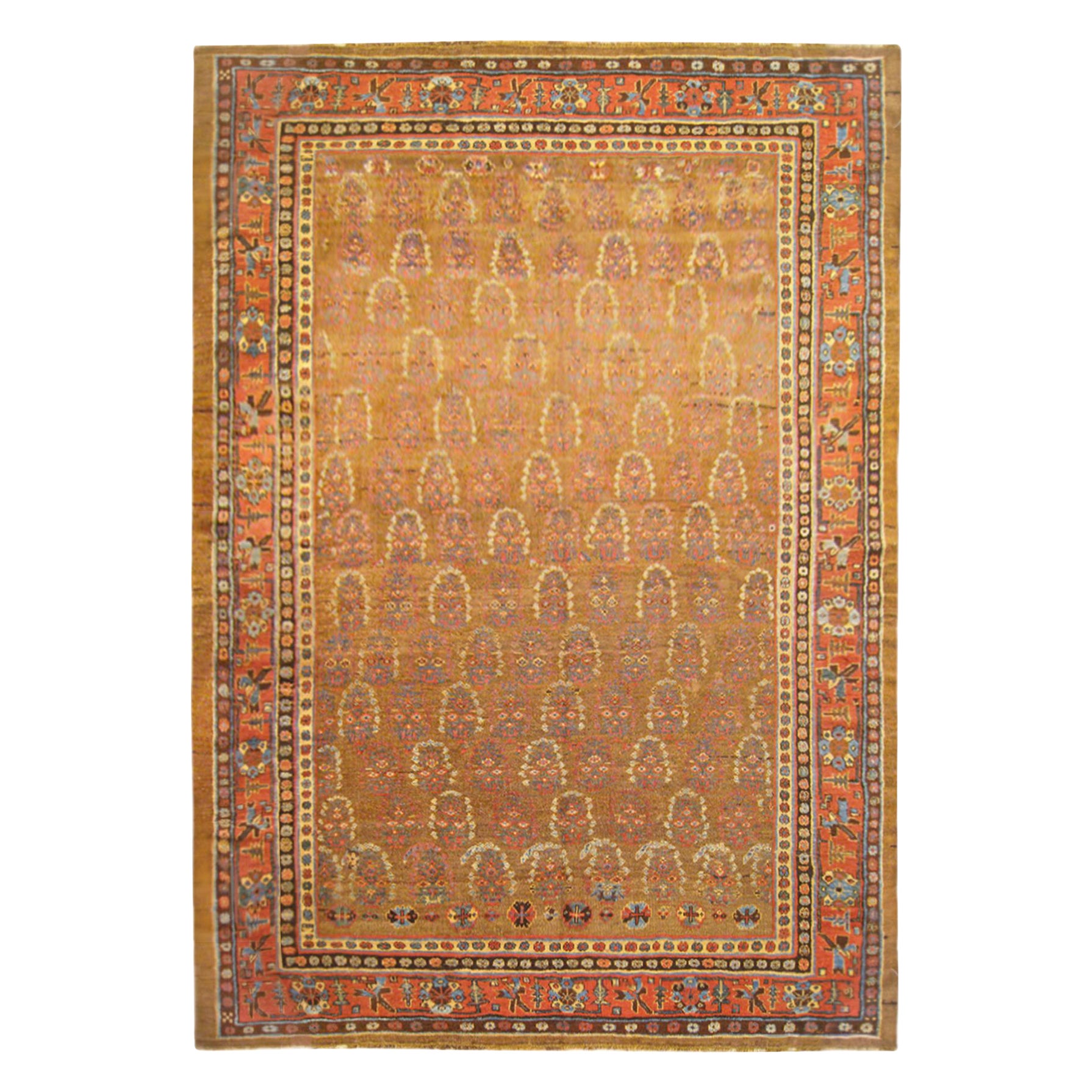 Antique Persian Bakshaish Oriental Carpet, in Large Size with Central Medallion For Sale