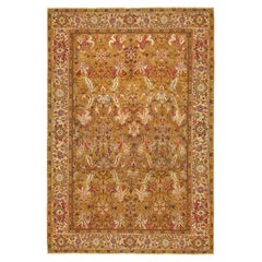 Antique Persian Heriz Oriental Rug, Room Size, W/ Symmetrical Design