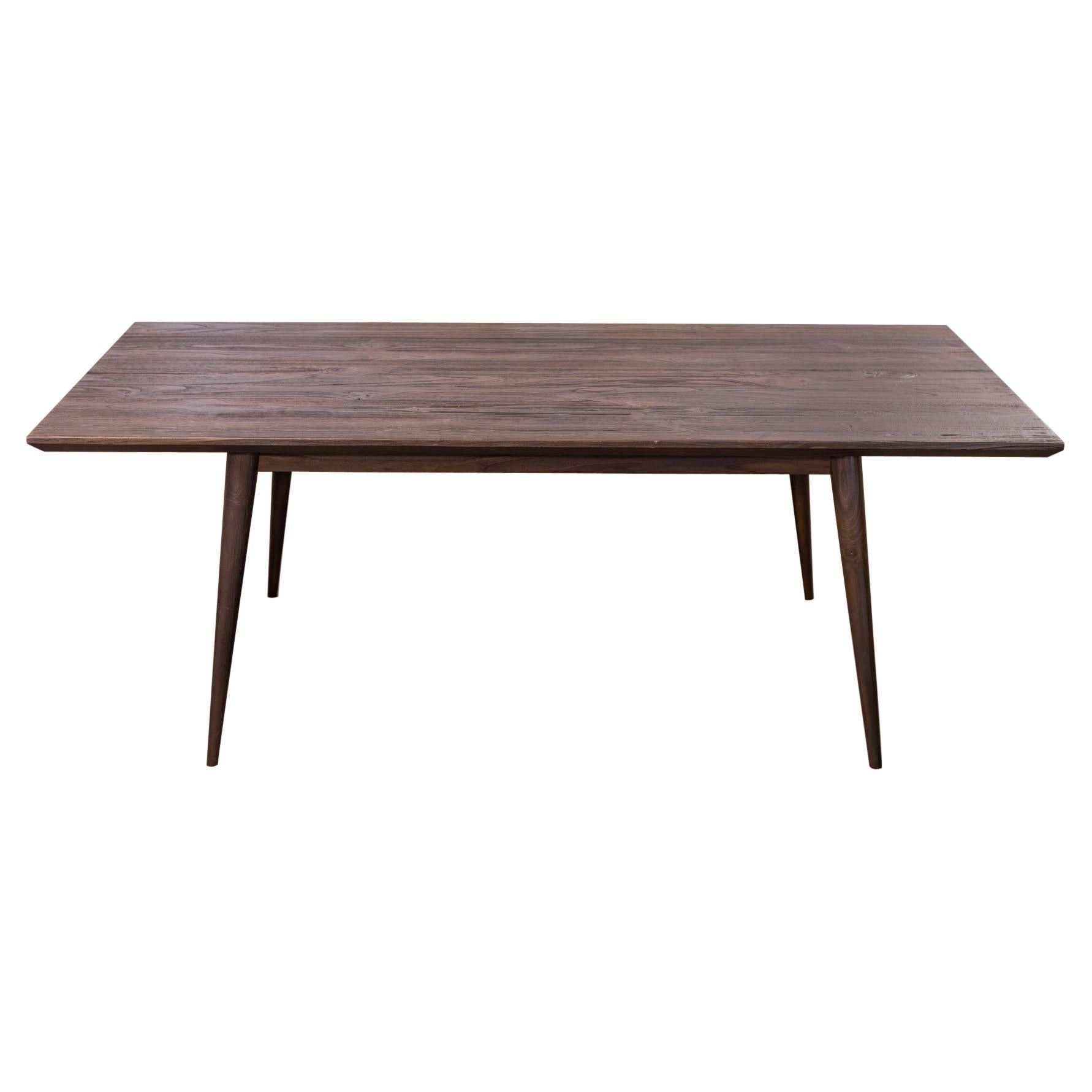 Solid Hardwood Hand Crafted Dining Table in Sandblasted Cocoa Teak