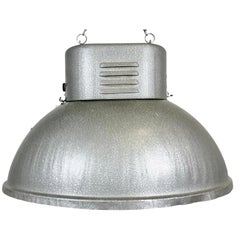 Vintage Large Oval Industrial Polish Factory Pendant Lamp from Predom Mesko, 1970s