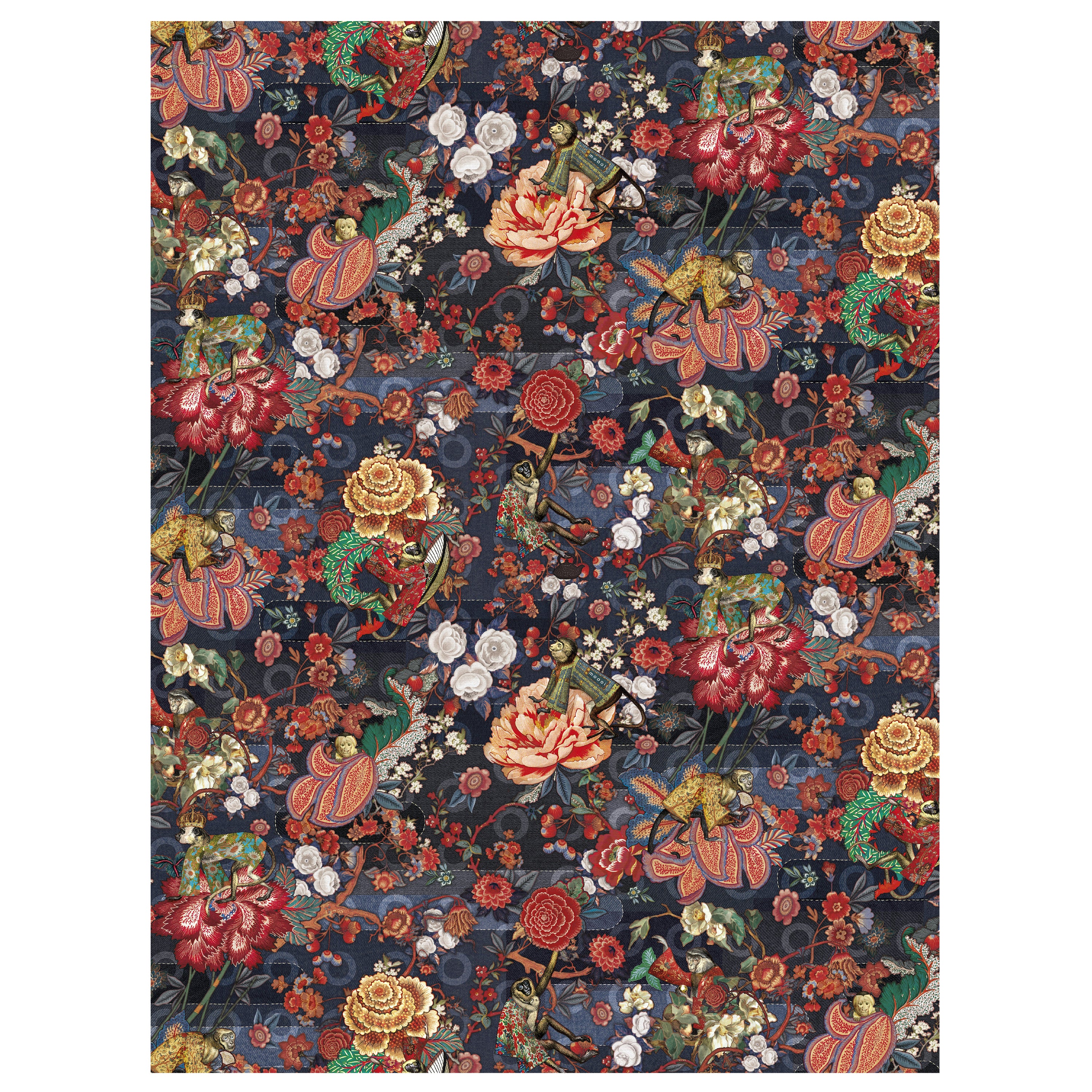 Moooi - Grand tapis rectangulaire Rendezvous Tokyo bleu indigo en laine