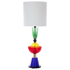 Studio Glass Memphis Style Table Lamp, Italy in Stock