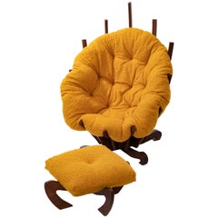 American Modern Swivel Chair & Ottoman by Warren Pardi