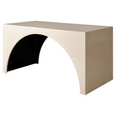 in Stock! Arc Desk in Bleached Maple and Black Stained Interior, Estudio Persona