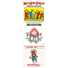 Vintage Rare Keith Haring Record Art 'Set of 3 Works', 1990s