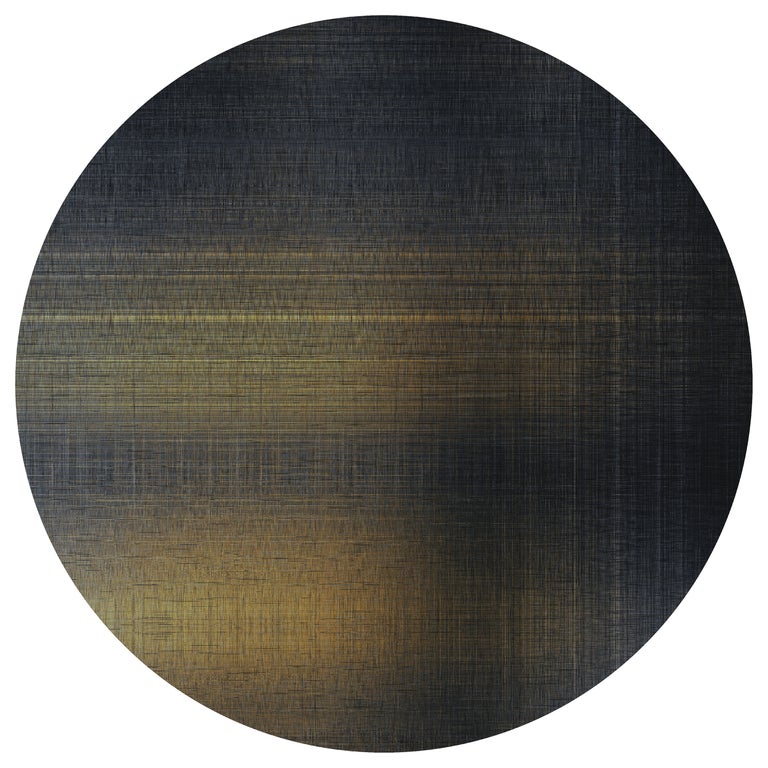 Moooi Small Quiet Canvas Shantung Round Rug in Low Pile Polyamide For Sale at 1stDibs