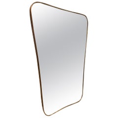 MidCentury Italian Trapezoid Brass Mirror