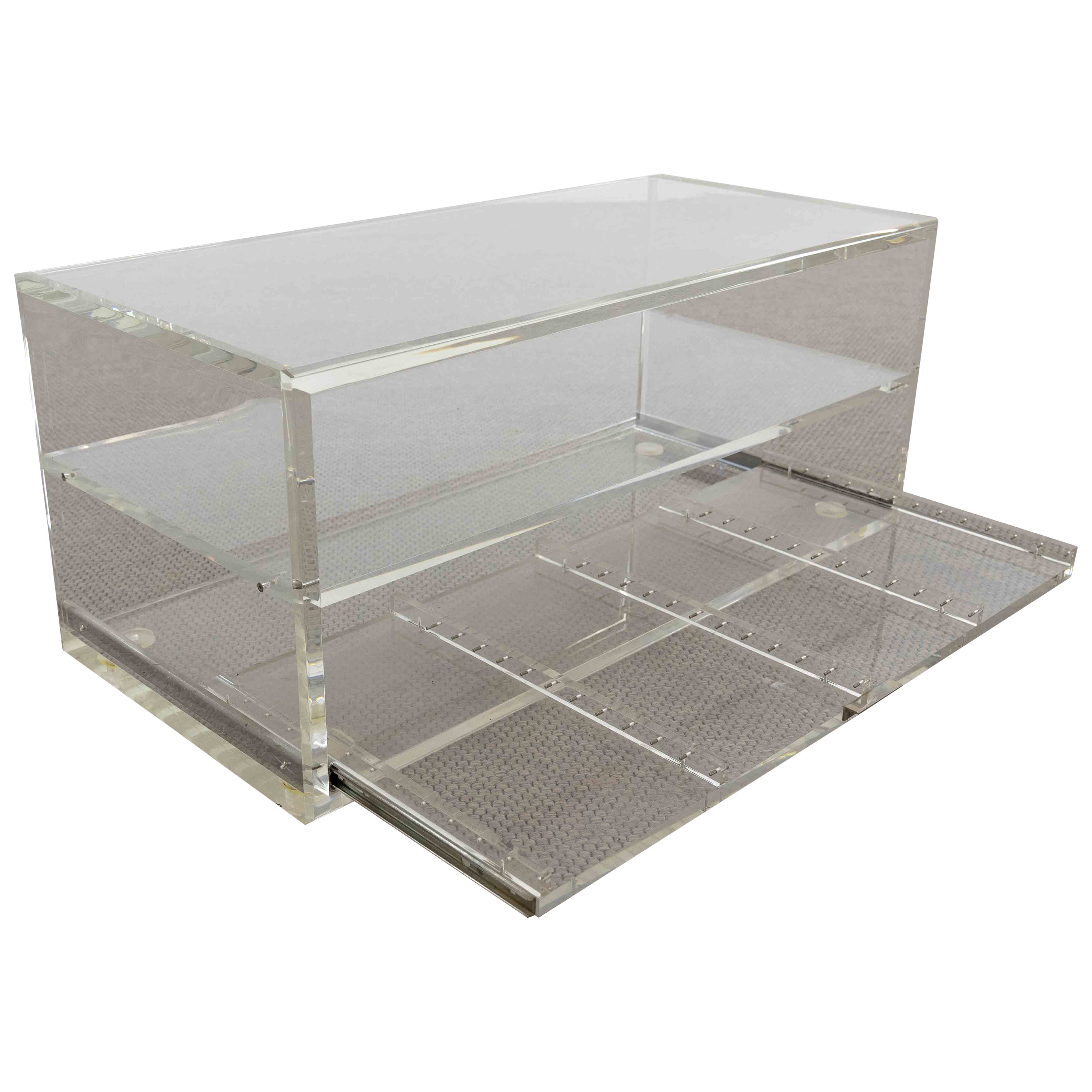Acrylic Coffee Table with Drawer, Plexiglass Lucite