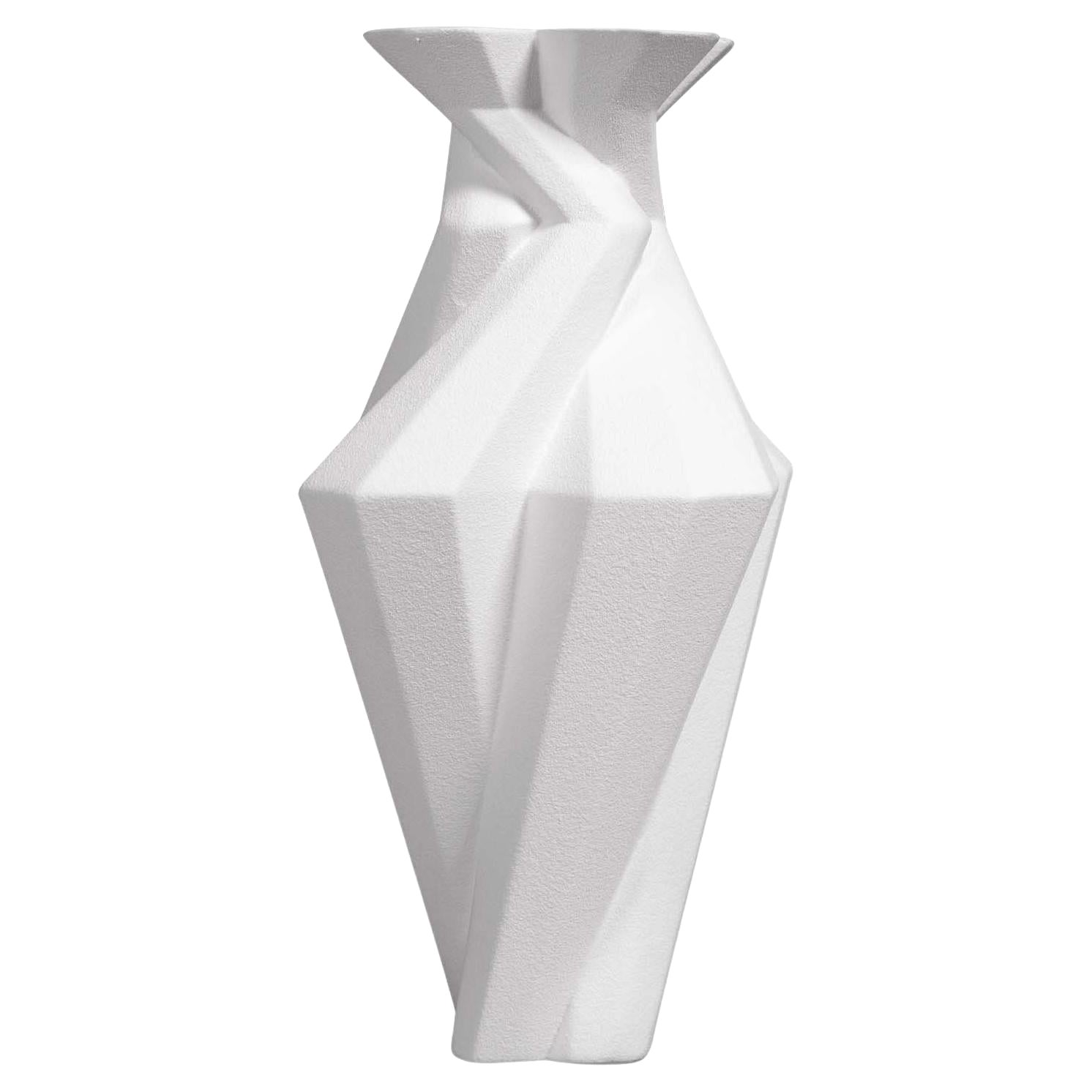 Fortress Spire Vase White Ceramic Geometric Contemporary, Lara Bohinc, in Stock