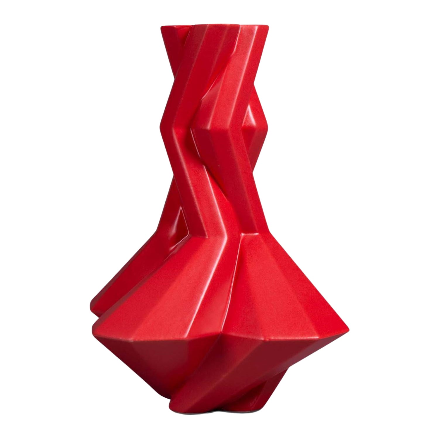 Fortress Cupola Vase Red Ceramic Contemporary Geometric by Lara Bohinc, in Stock