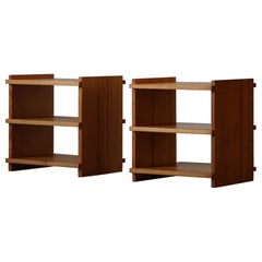 Danish Cabinetmaker, 20th Mid-Century, Pair of Night Stands in Solid Pine, 1970s