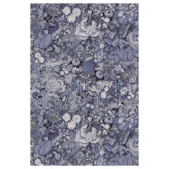 Moooi - Petit tapis rectangulaire Rendezvous Tokyo bleu Ming en polyamide à poils bas