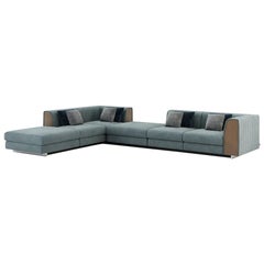 Channel Tufted Sectional Sofa Offered in Custom Velvet Colors